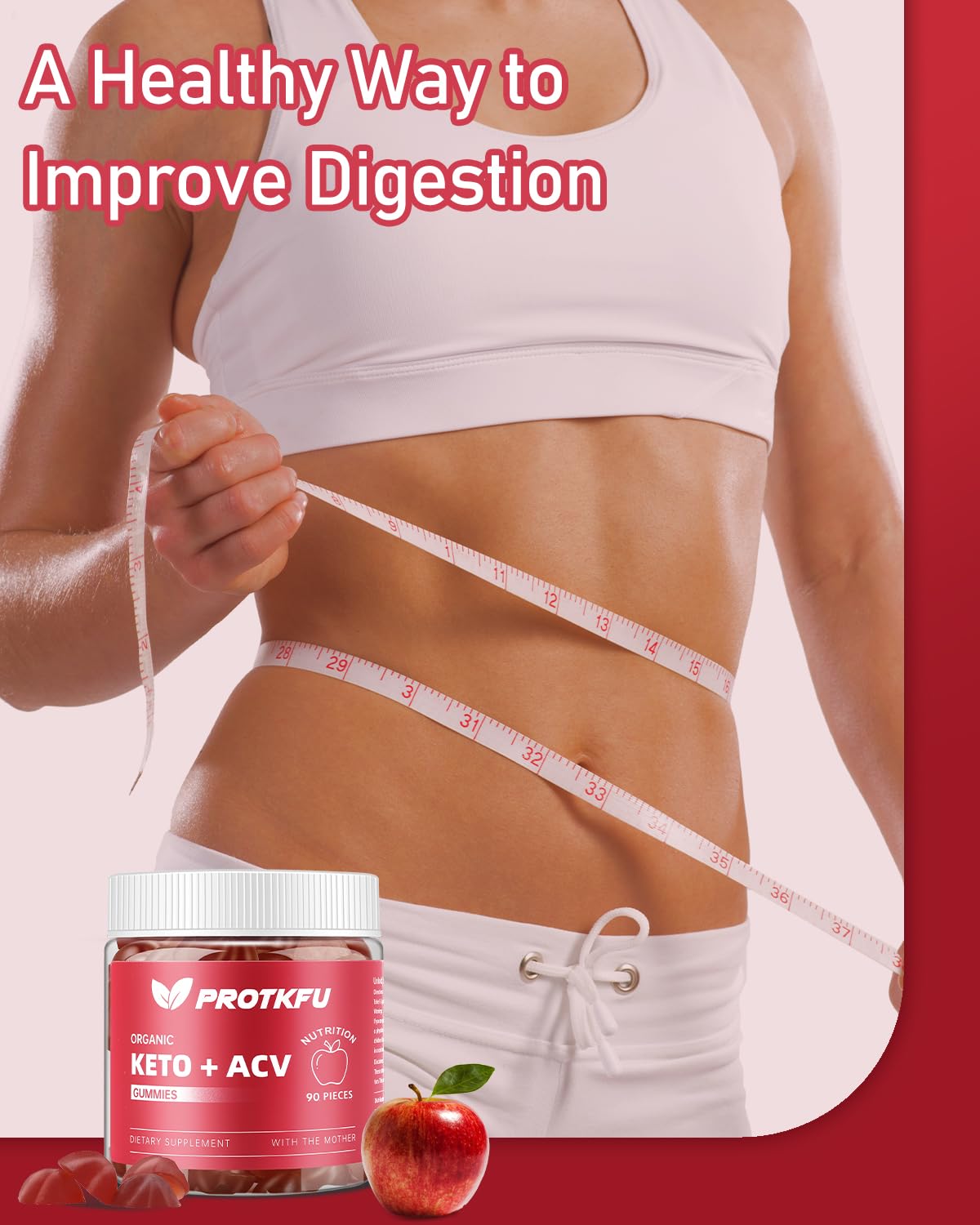 ProTKFU Keto ACV Gummies apple cider vinegar mother closeup signals natural detox associations.