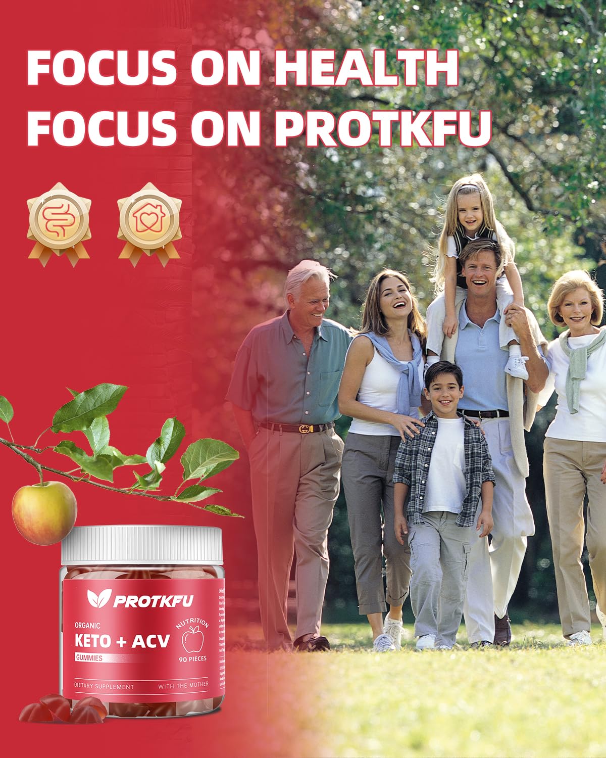 ProTKFU Keto ACV Gummies nutrition panel closeup shows BHB and vitamins.