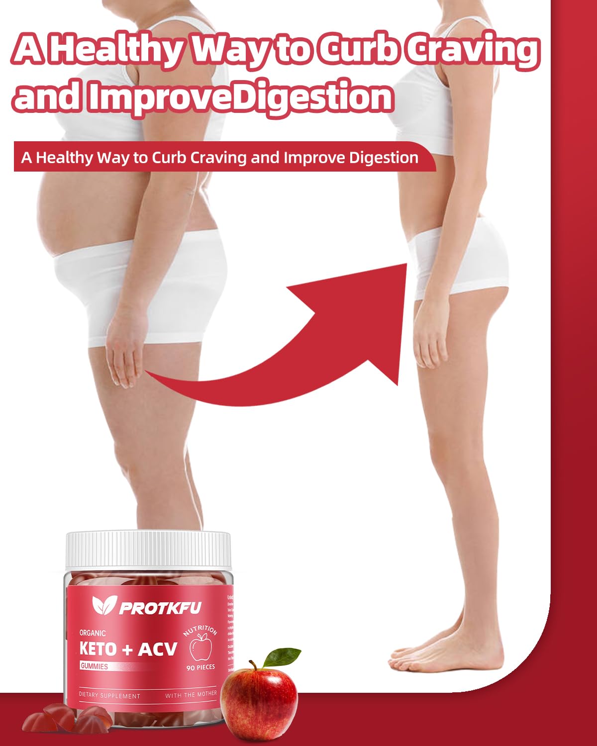 ProTKFU Keto ACV Gummies vegan seal image highlights gluten-free, plant-based option.