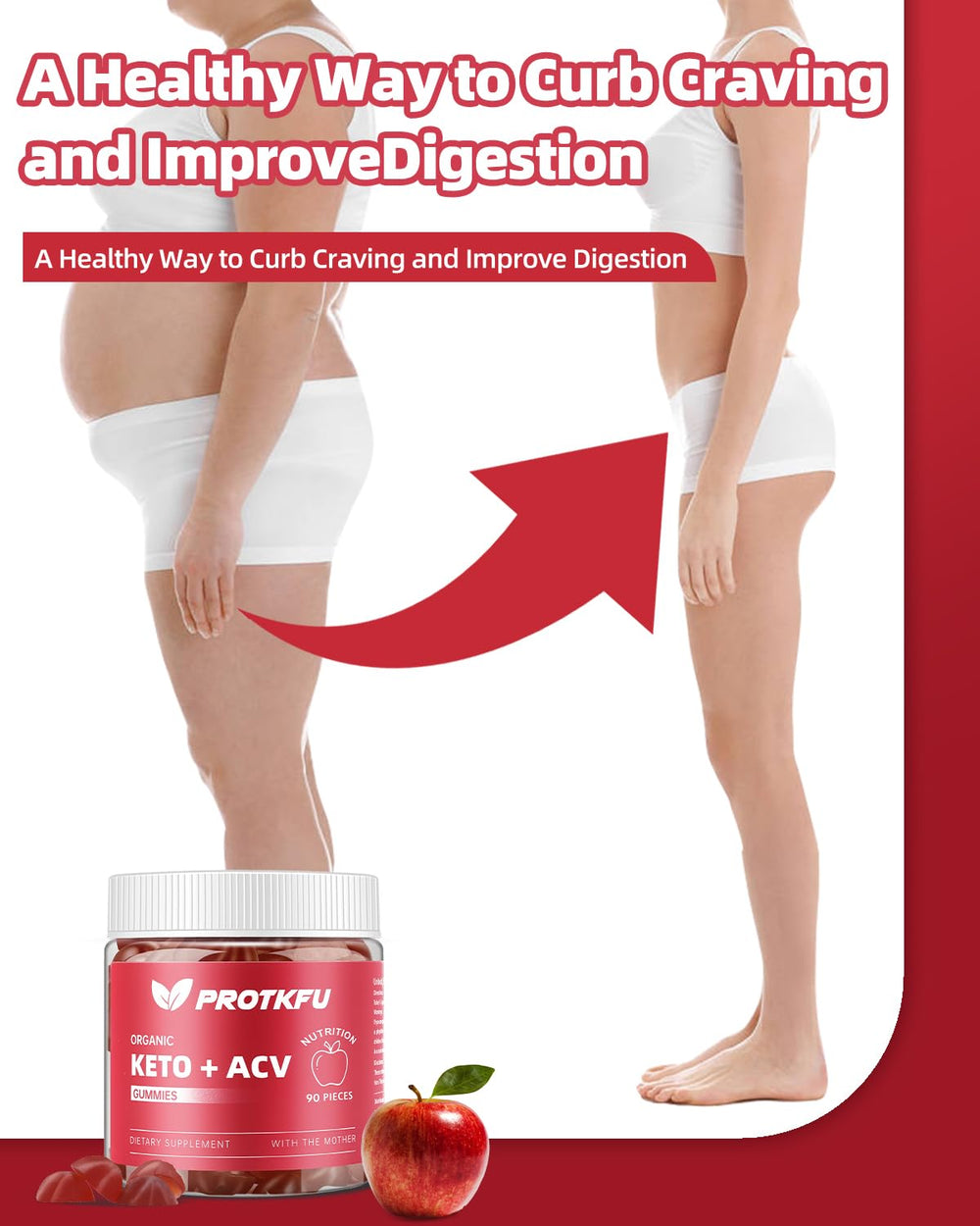 ProTKFU Keto ACV Gummies vegan seal image highlights gluten-free, plant-based option.