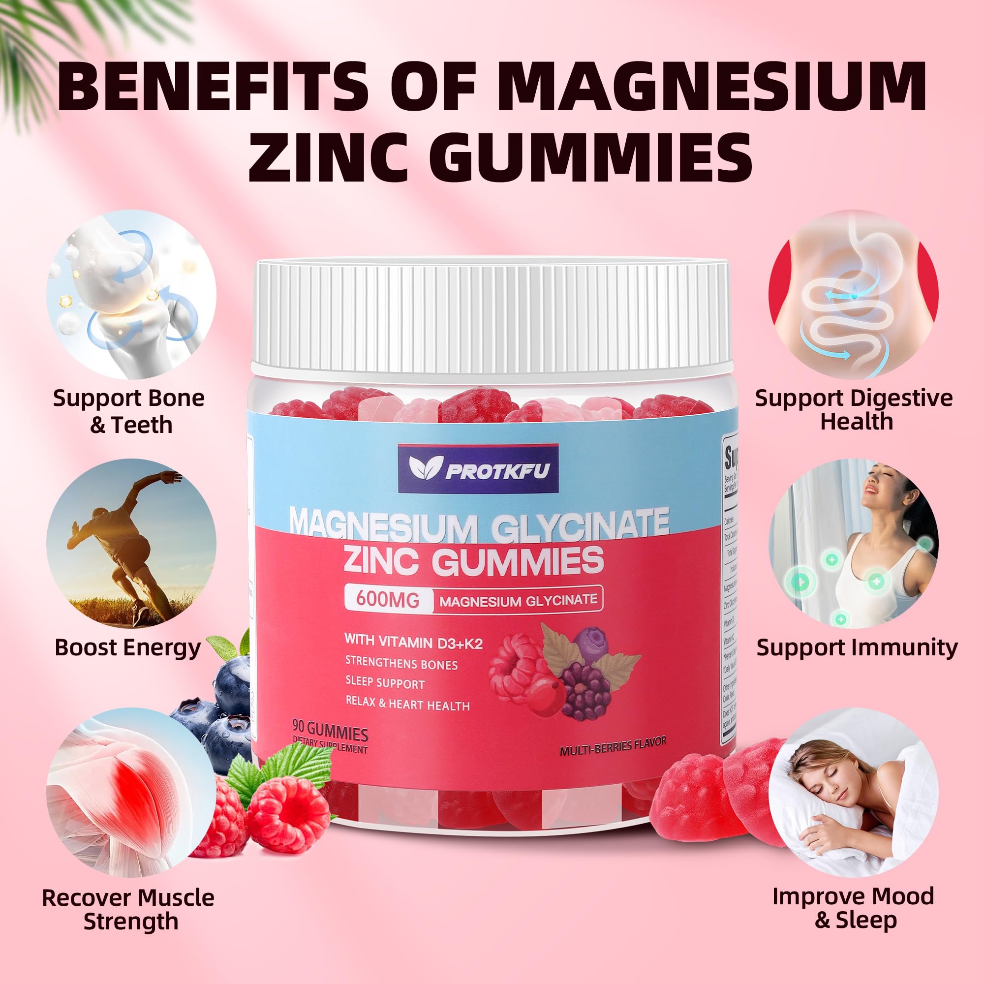 ProTKFU gummies label highlights zinc and vitamin D3 for potential immune support