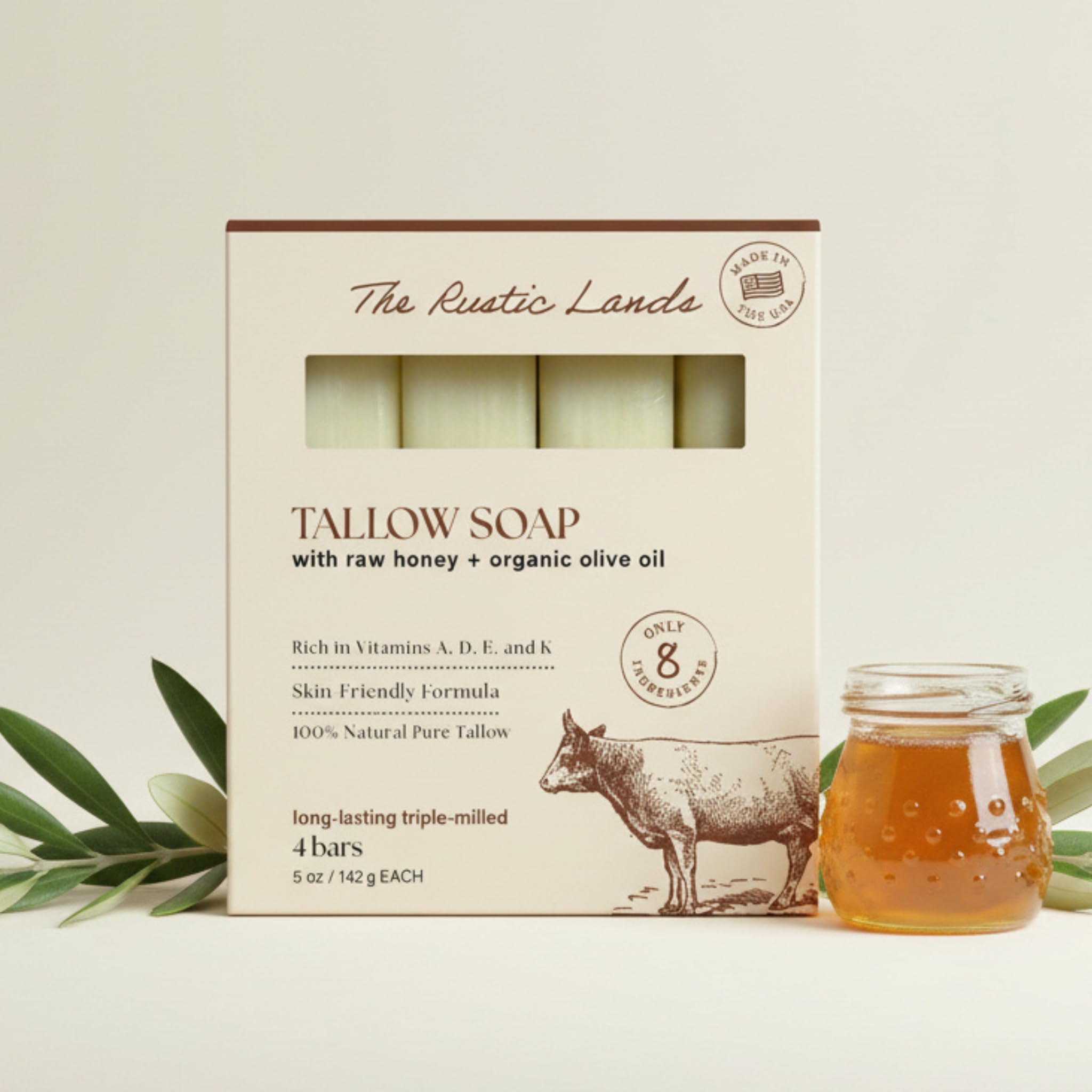 PROVENCE ESSENTIALS The Rustic Lands grass-fed tallow close-up emphasizing nourishment for skin