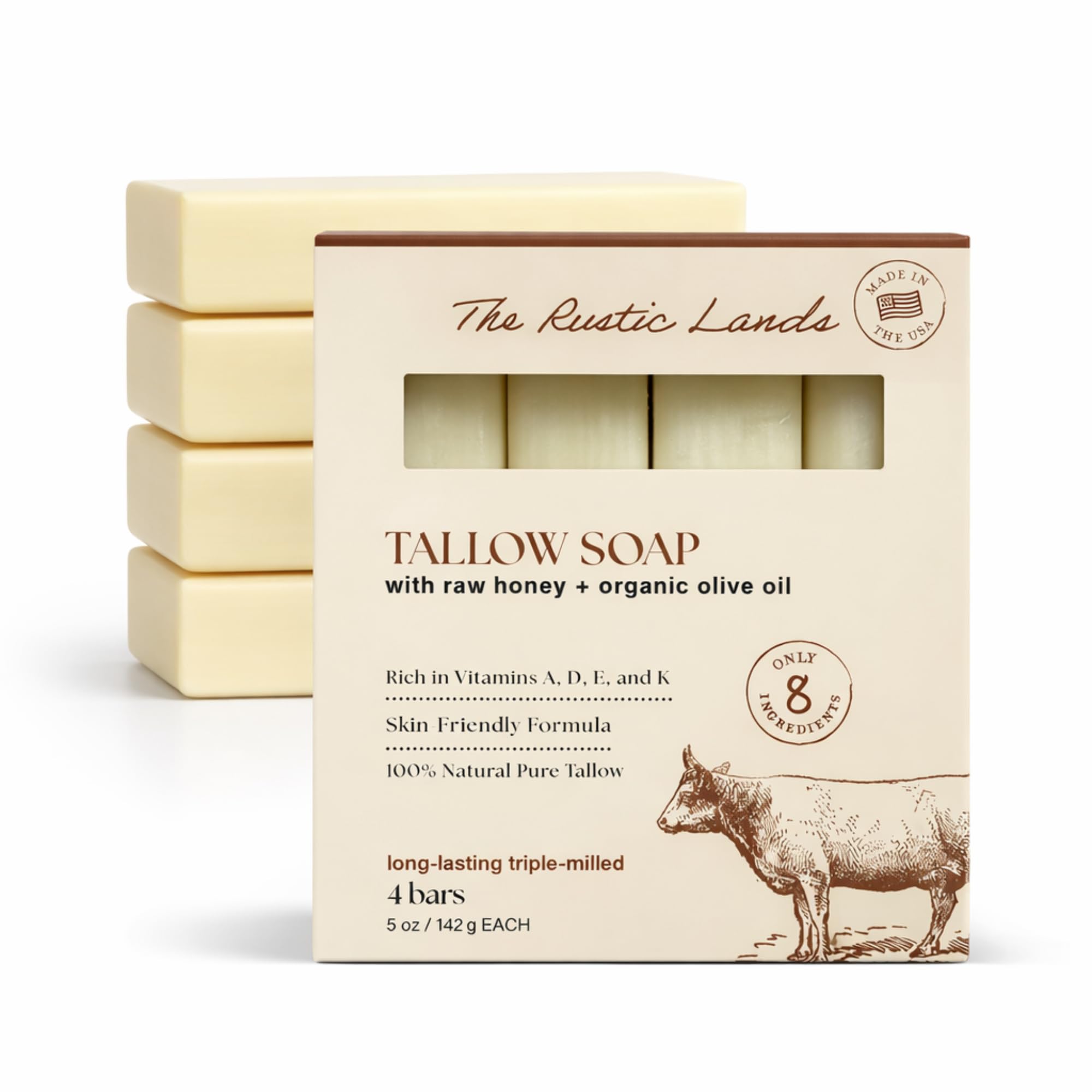 PROVENCE ESSENTIALS The Rustic Lands four-bar set on display highlighting everyday moisturizing