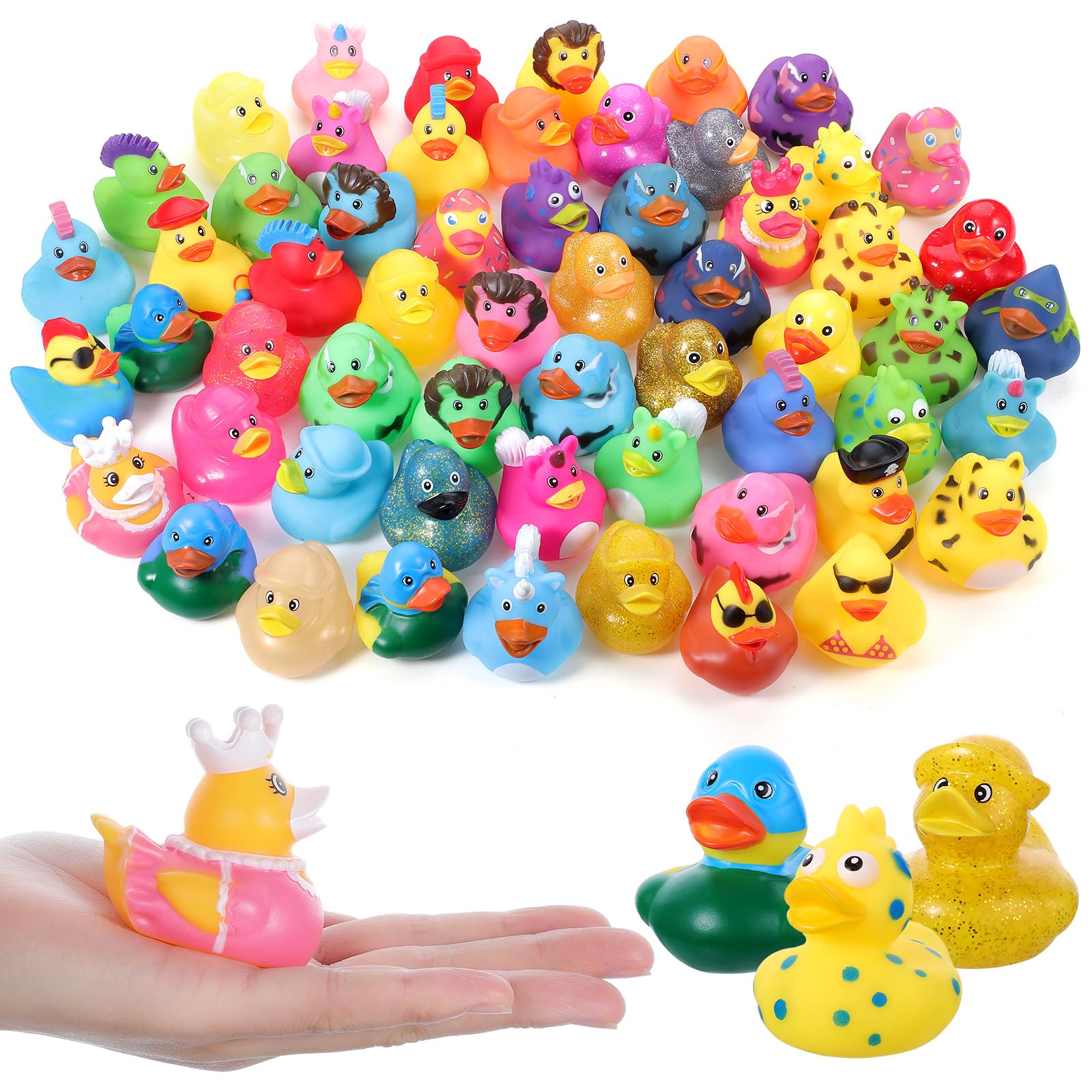 Prudiut 30pcs rubber ducks assorted pack for playful bath and decor