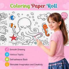 Prudiut animal world pattern coloring roll sparks imagination for young artists