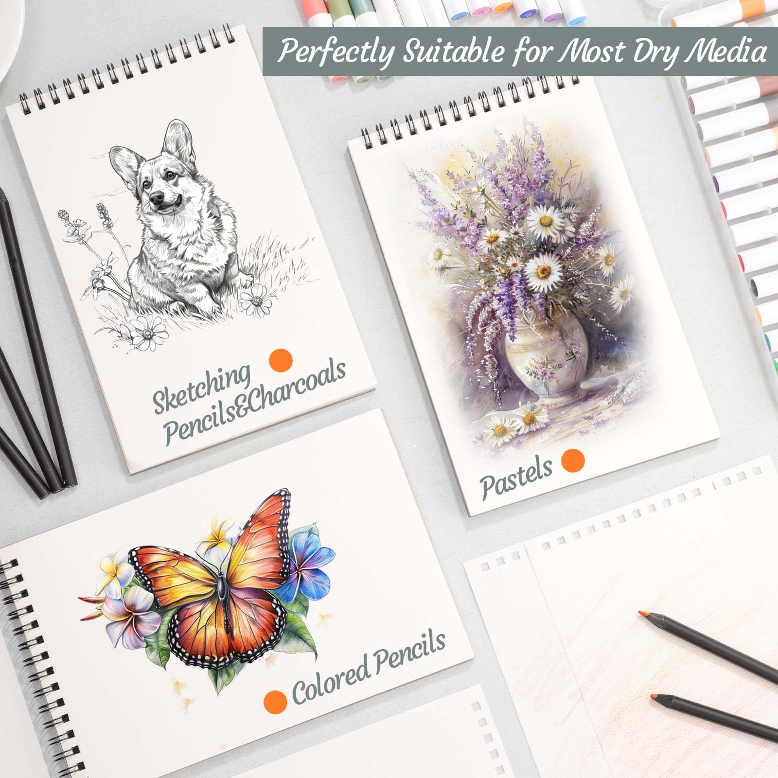 Prudiut kids doodle session using portable sketch books