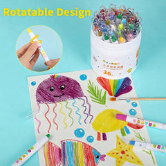 Prudiut safe and washable crayons, easy removal from skin and fabrics