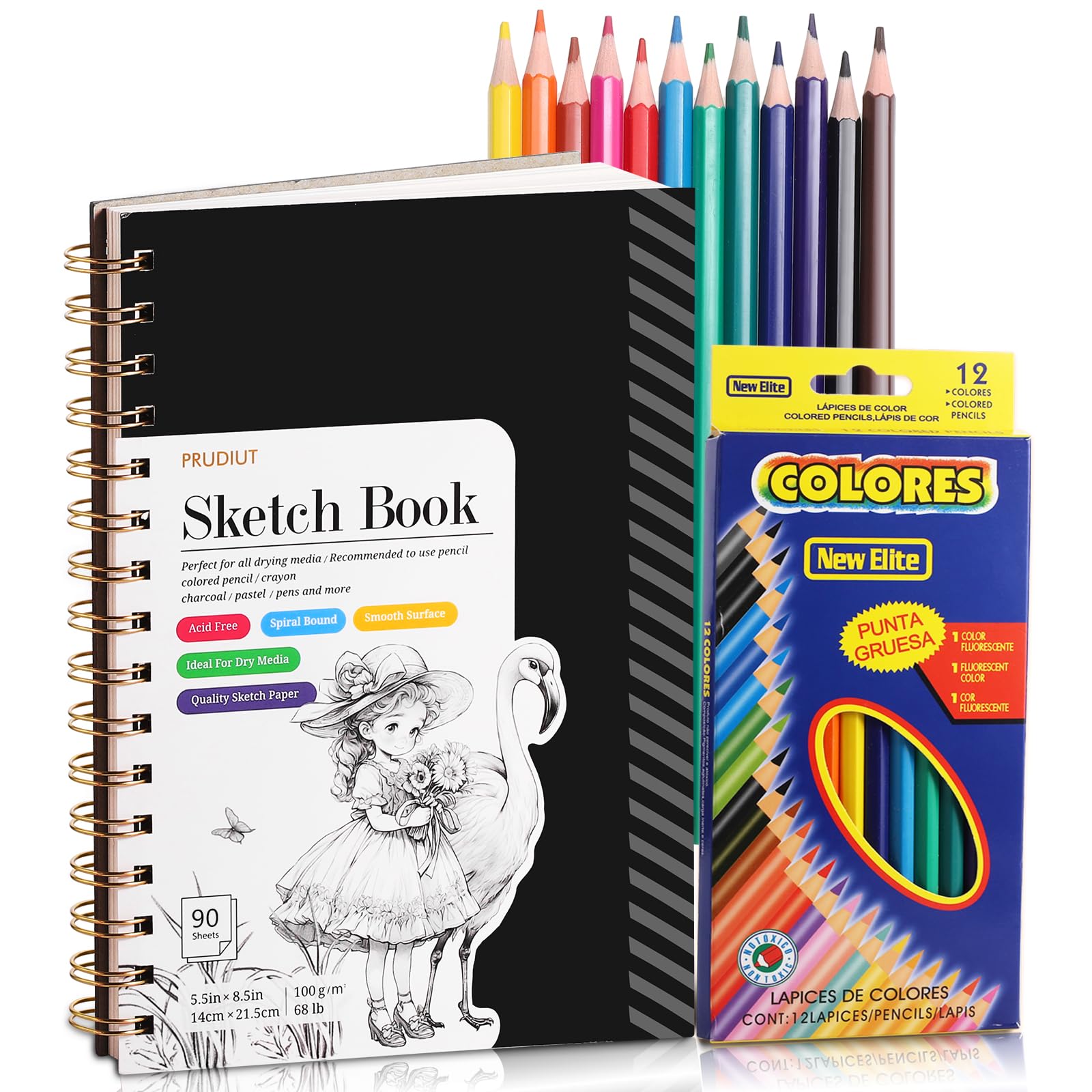 Prudiut sketchbook cover showing durable, travel-ready design for on-the-go drawing