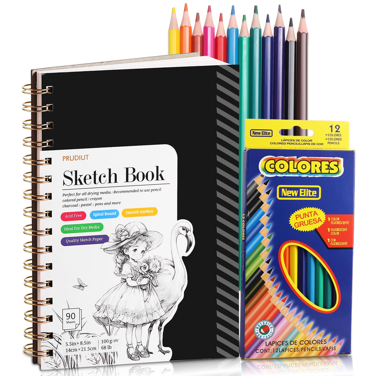 Prudiut sketchbook cover showing durable, travel-ready design for on-the-go drawing