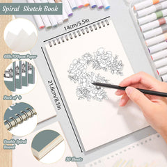 Prudiut small sketch book open pages showing 100 gsm paper