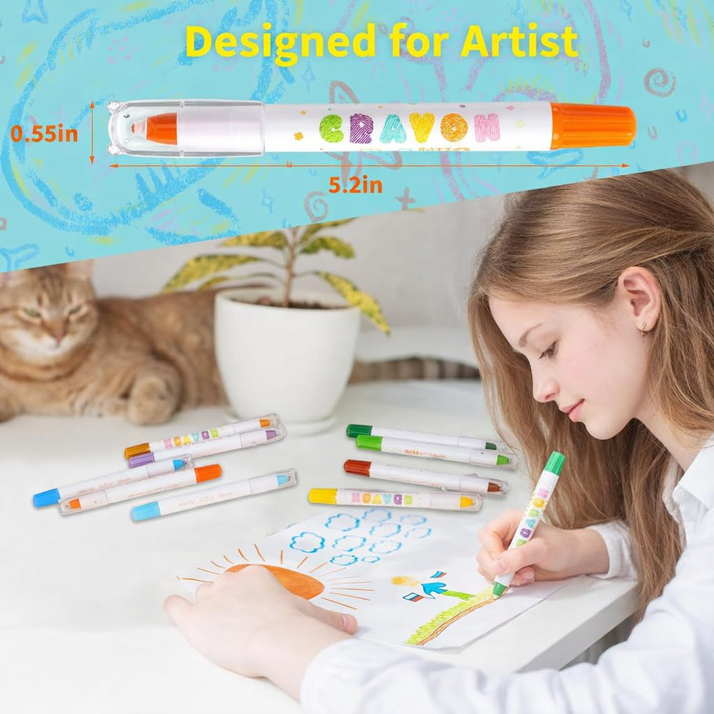 Prudiut twistable crayons with easy-grip design, ideal for tiny hands and improving fine motor skills
