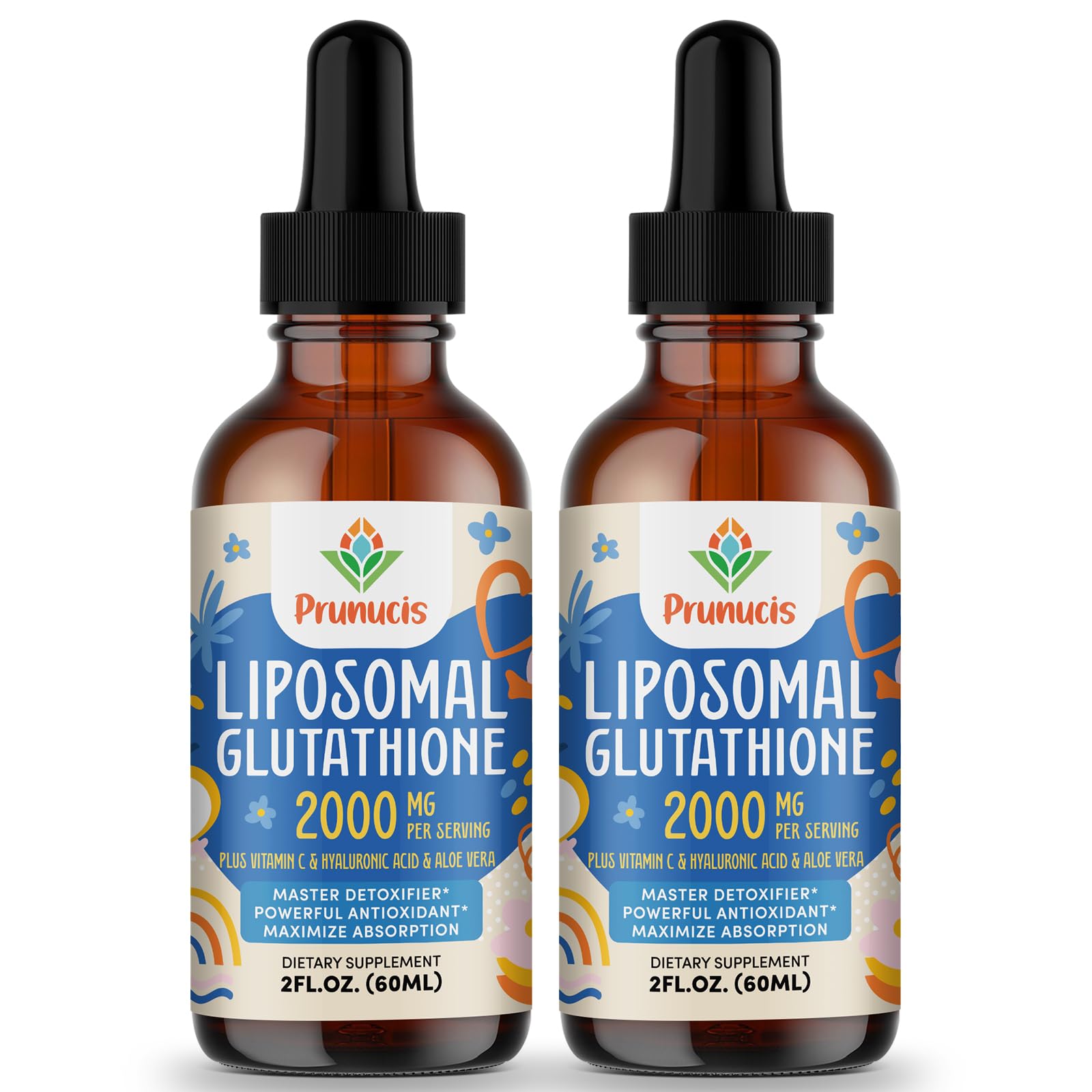 Prunucis liposomal glutathione liquid bottle for daily antioxidant support