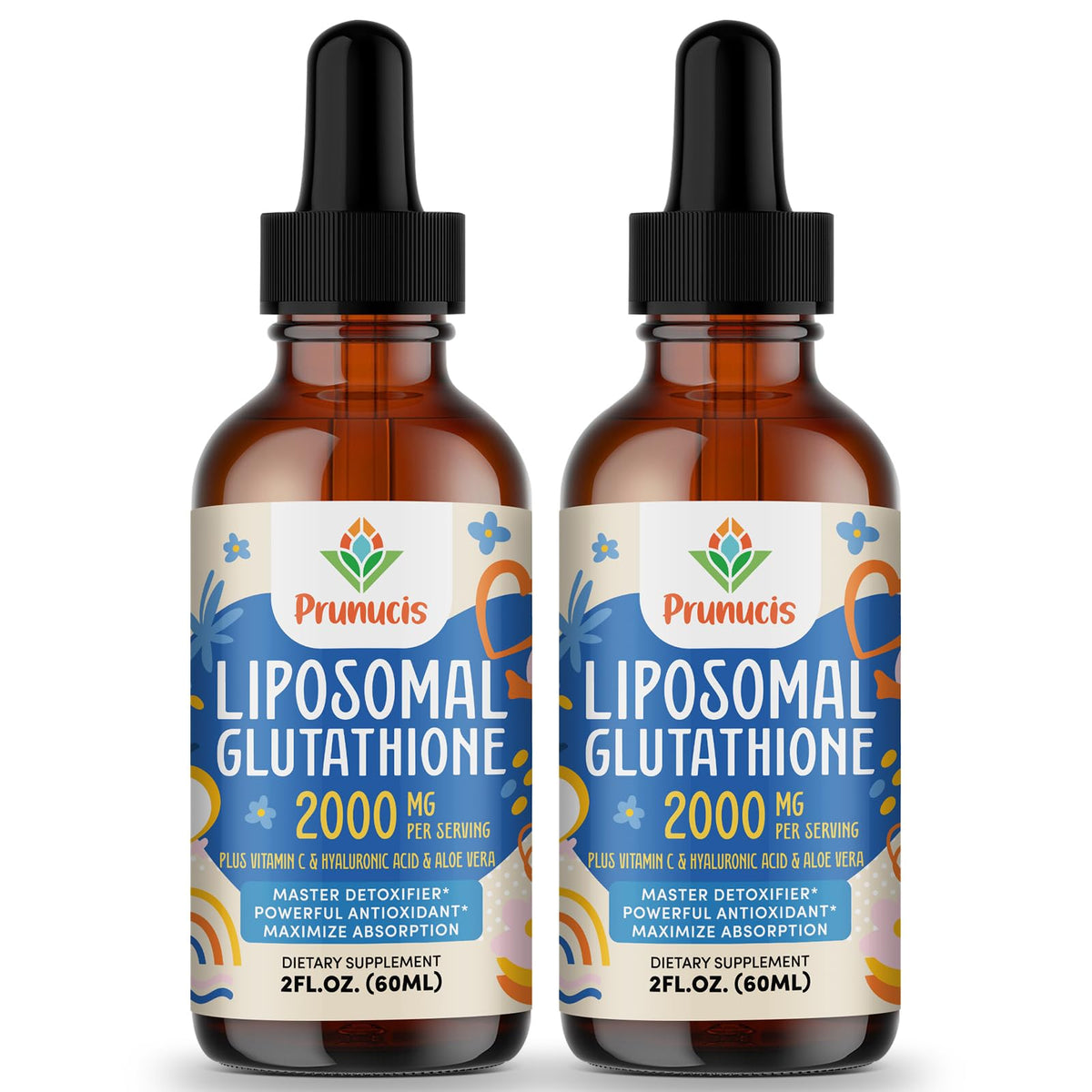 Prunucis liposomal glutathione liquid bottle for daily antioxidant support