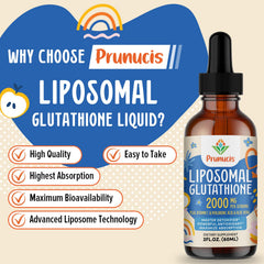 Dropper dispenses a measured dose of Prunucis liposomal glutathione