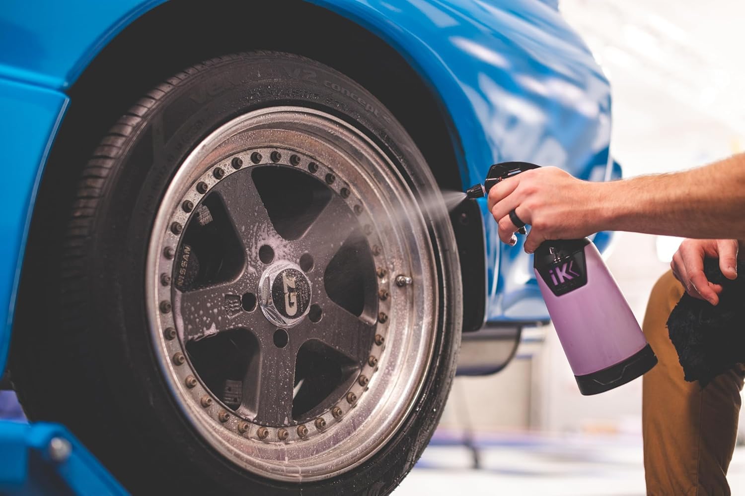 P&S Brake Buster show car-ready wheel cleaning in progress