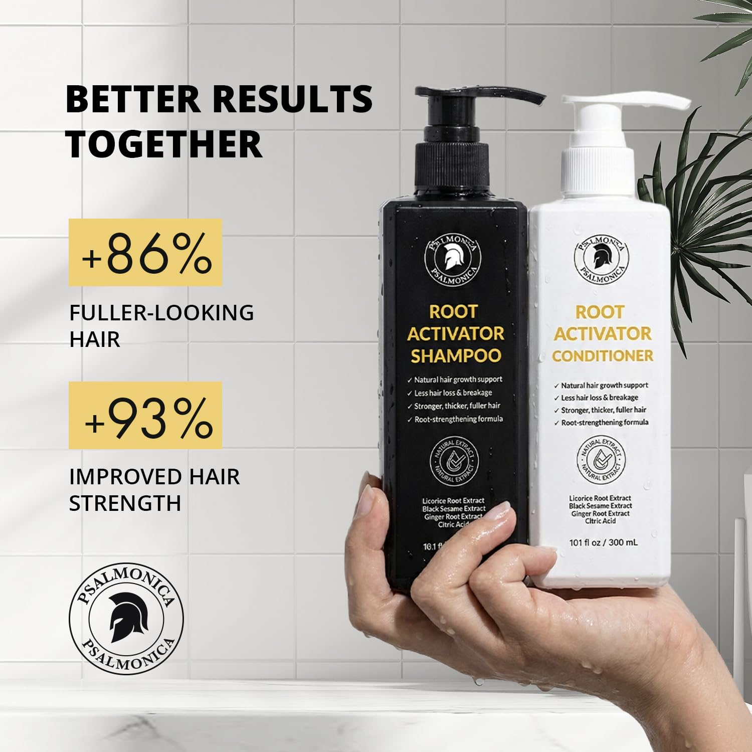 Psalmonica Botanical Ingredients Rosemary Ginger: natural blend supports scalp care.