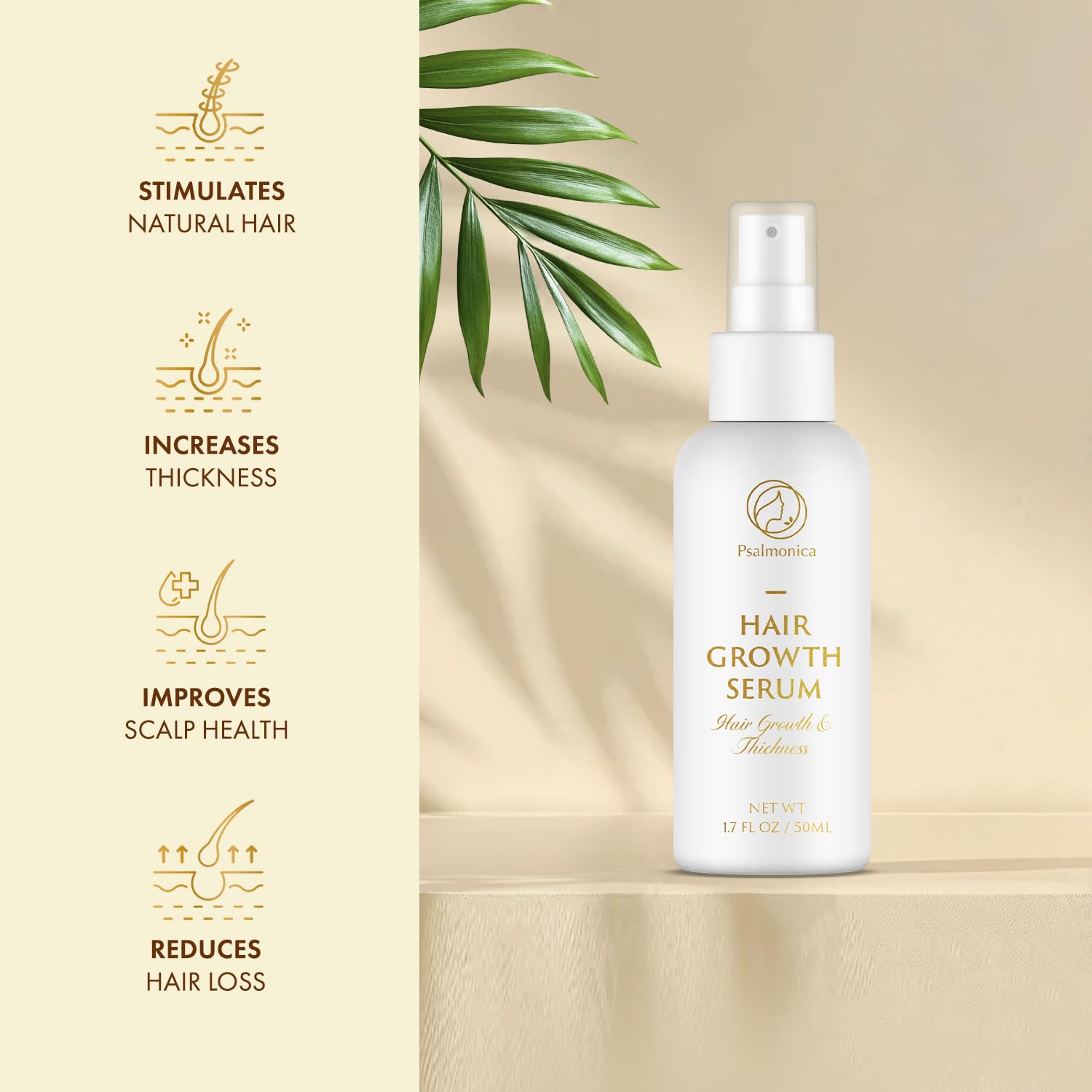 Psalmonica Hair Growth Serum with batana oil close-up, highlighting nourishing oils