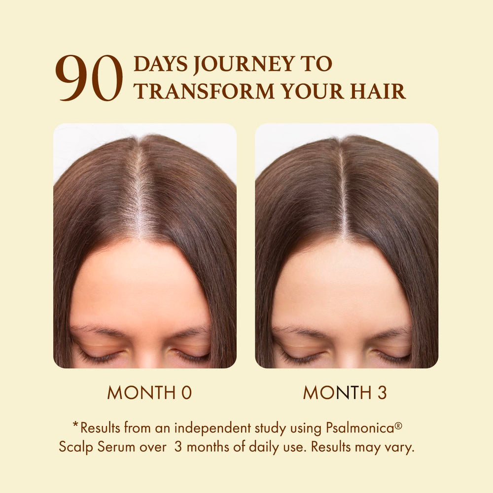 Psalmonica Hair Growth Serum rice water infusion visual suggesting root-to-tip conditioning