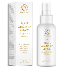 Psalmonica Hair Growth Serum bottle highlighting rosemary-infused formula for nourished scalp