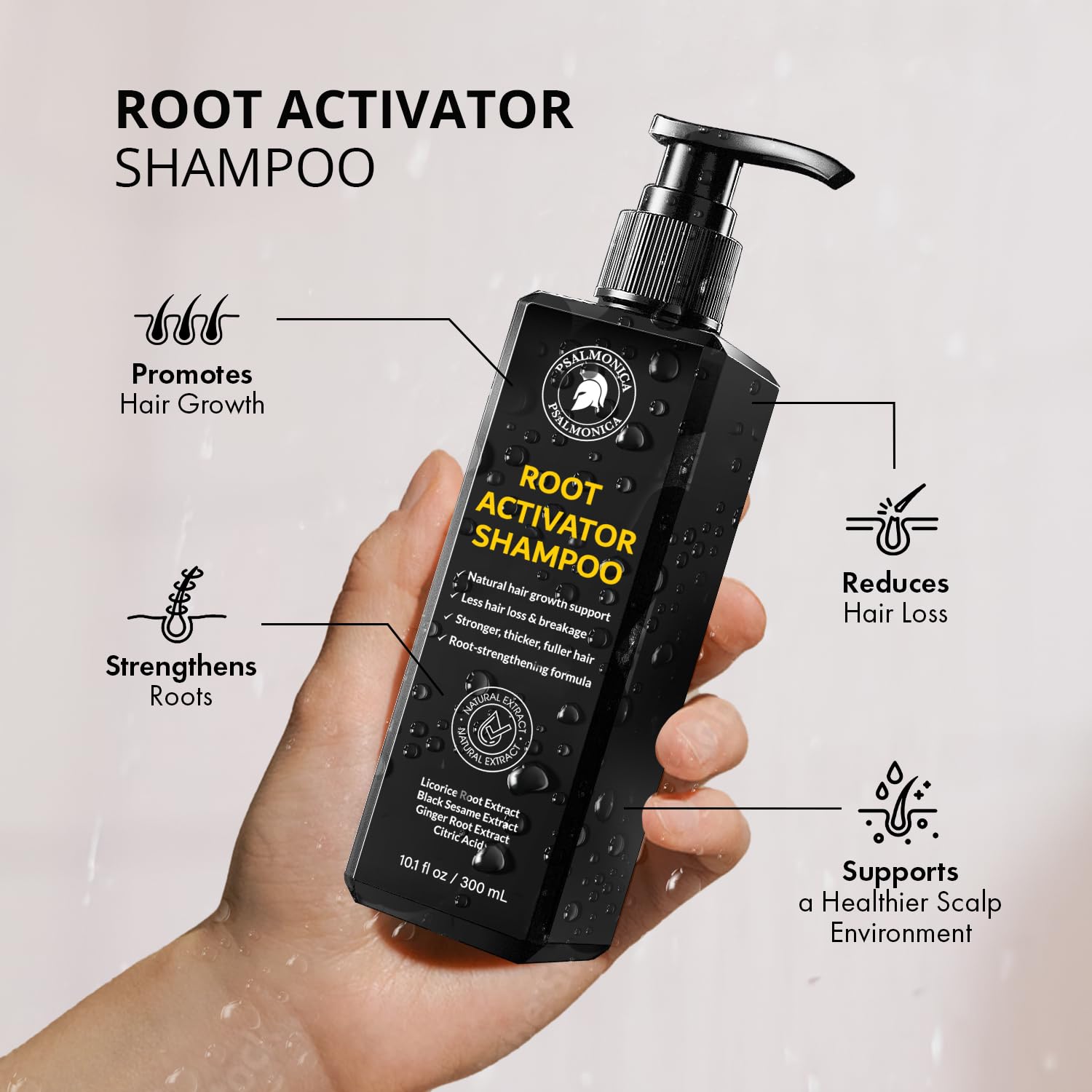 Psalmonica Sulfate-Free Formula: gentle cleansing for sensitive or color-treated hair.