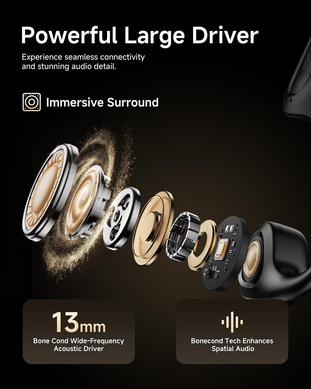 PSIER 13 mm drivers delivering clear mids and crisp treble for rich sound