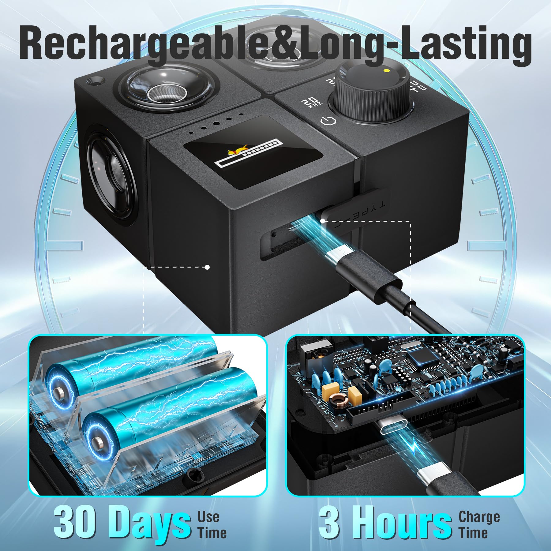 PSITUGE rechargeable design with USB charging for convenience.