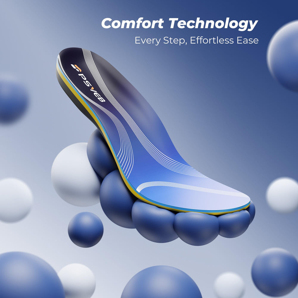 Psveb deep U-heel cup enhances secure fit during walking and running.