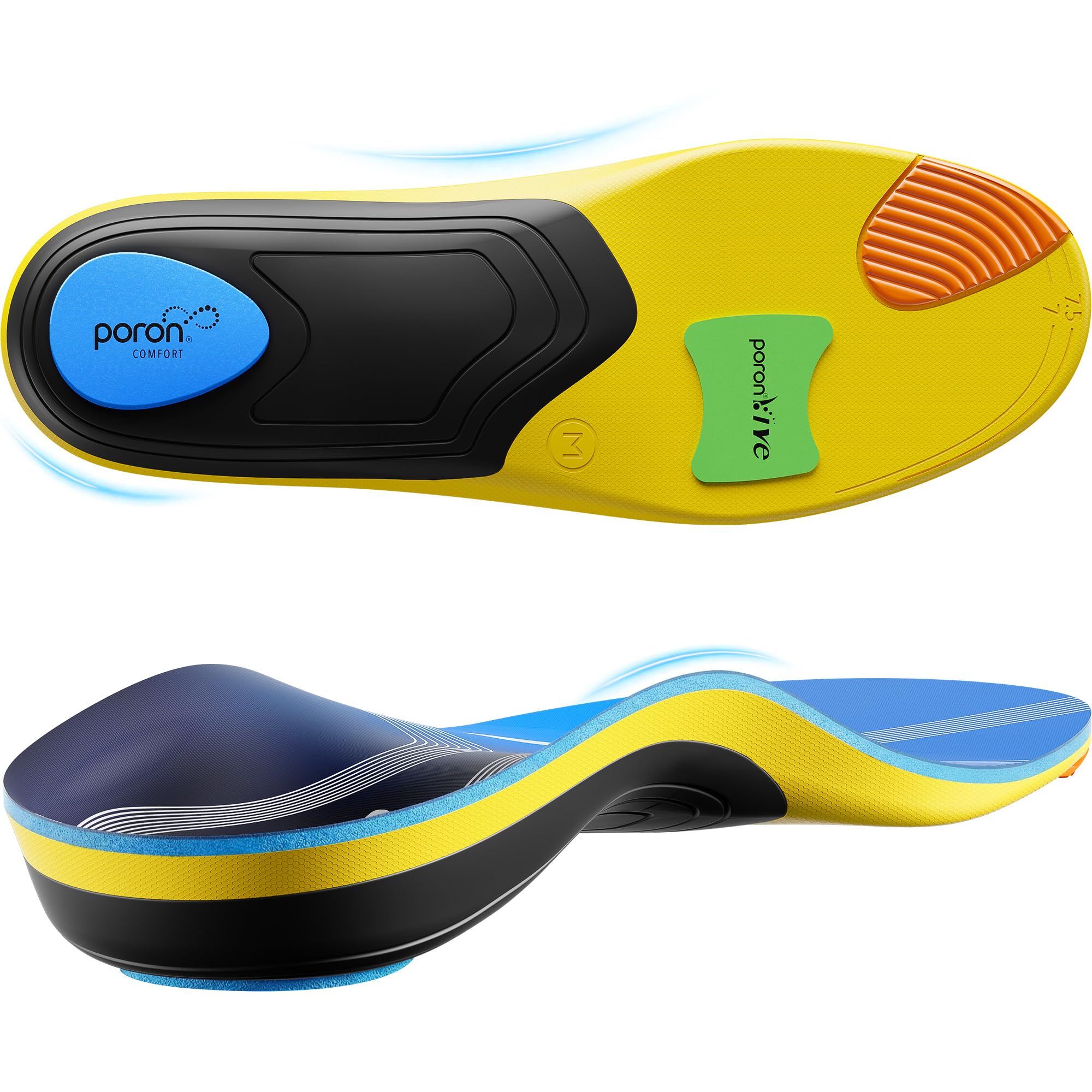 Psveb Poron cushioned insoles provide exceptional impact absorption for daily walking.