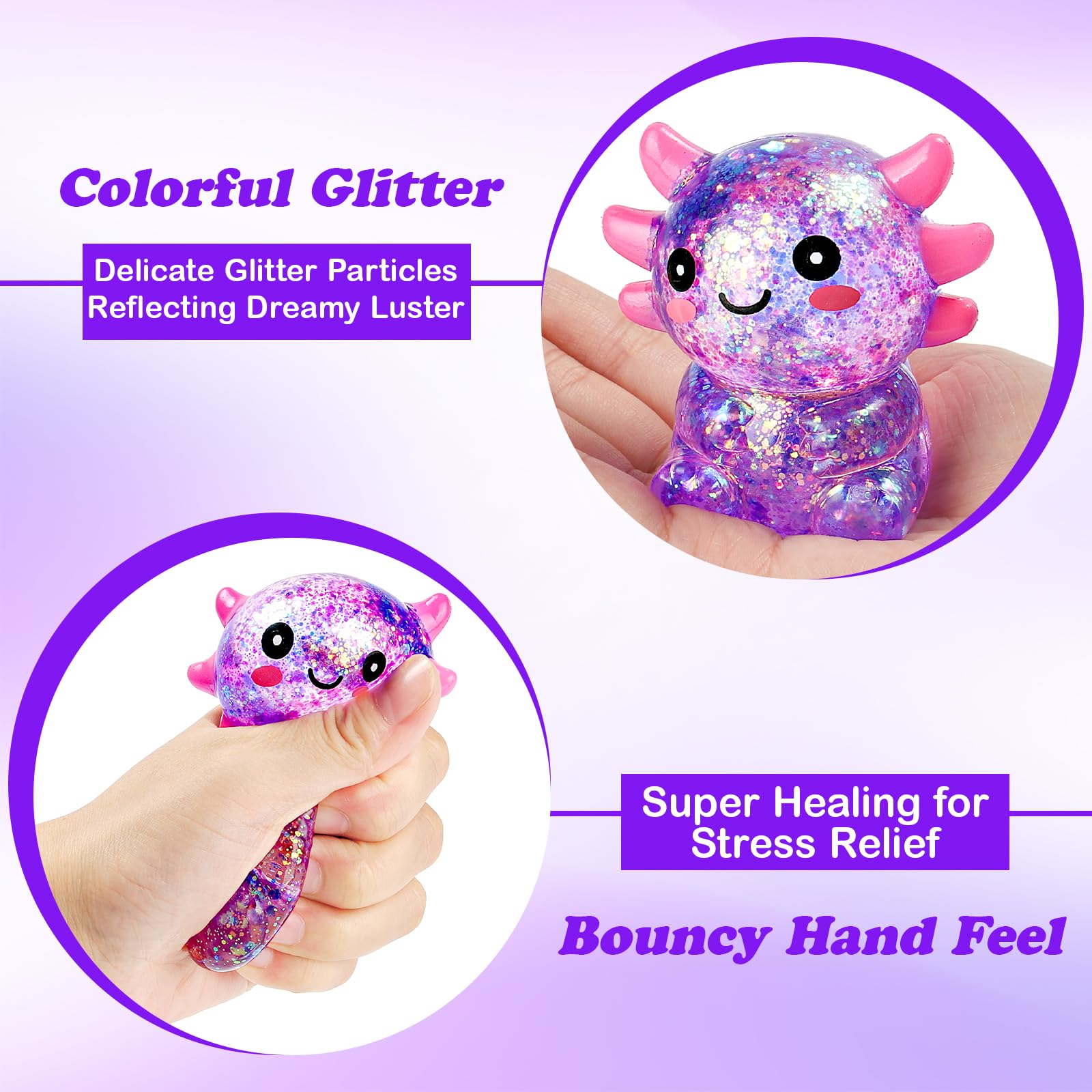 Ptdumyjua palm-size axolotl toy ideal for on-the-go squeezing.
