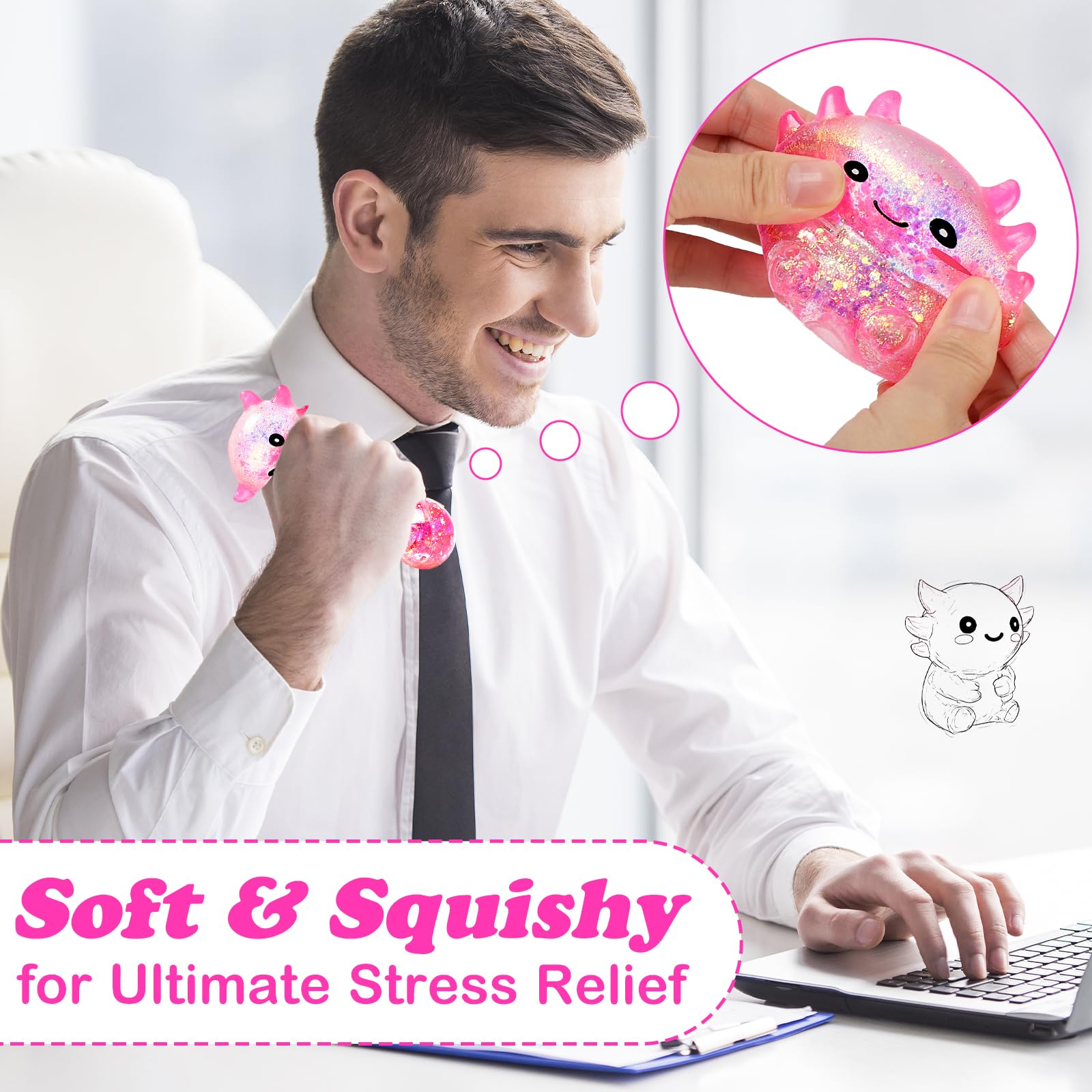 PTDumyjua maltose-filled axolotl squishy soft to touch