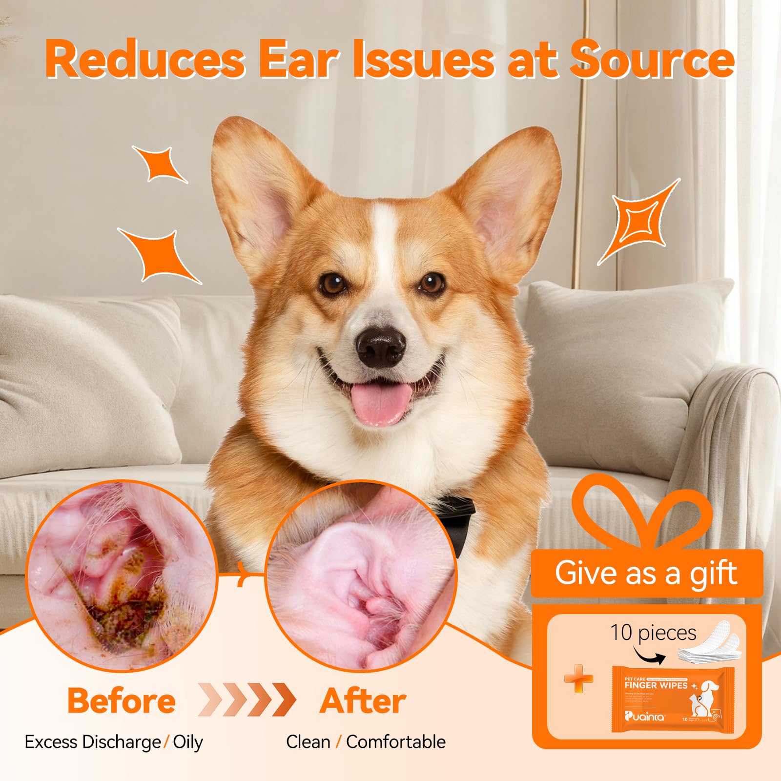 PUAINTA non-stinging formula designed for sensitive ears.