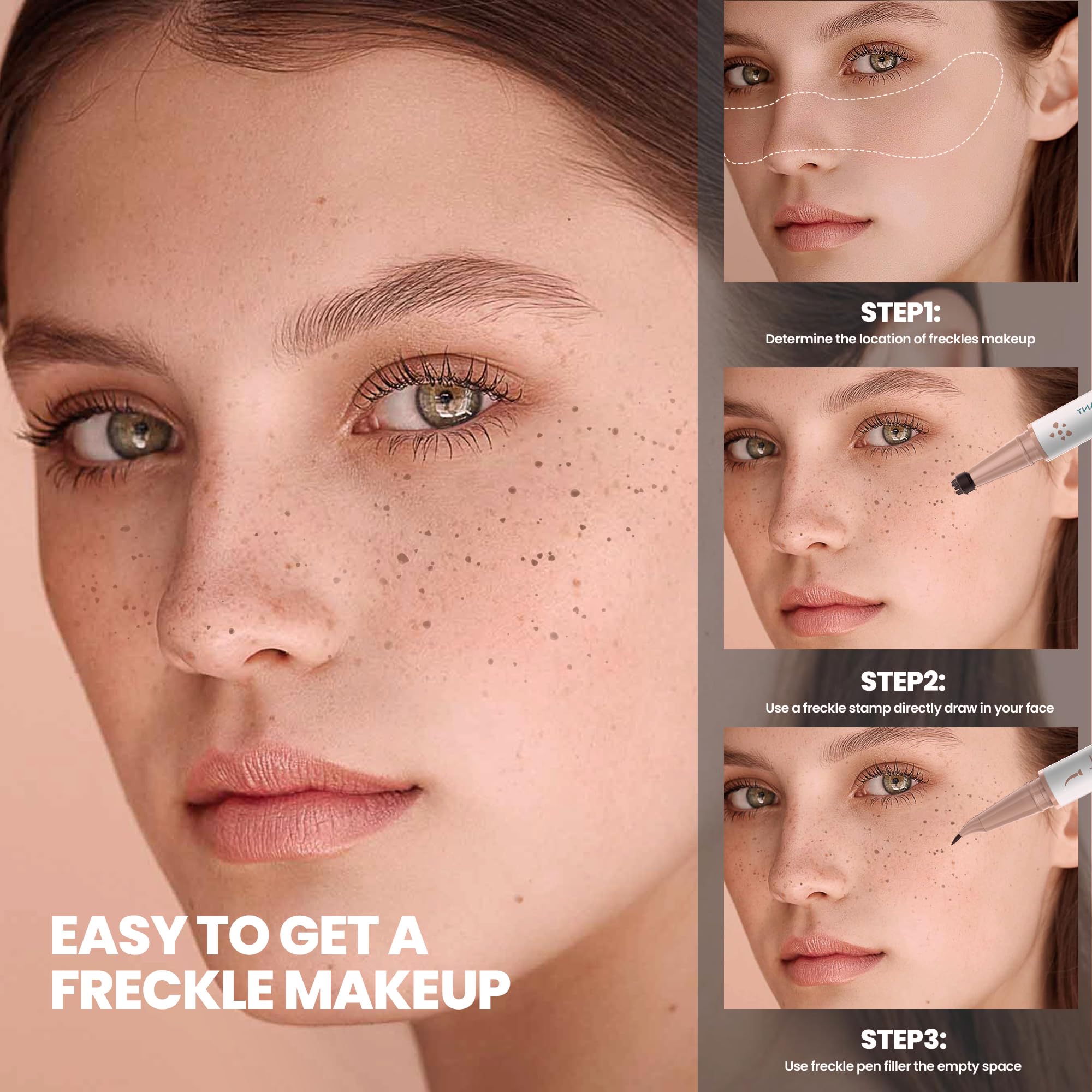 Precise 15° tip enables lifelike freckle detailing with subtle variation.