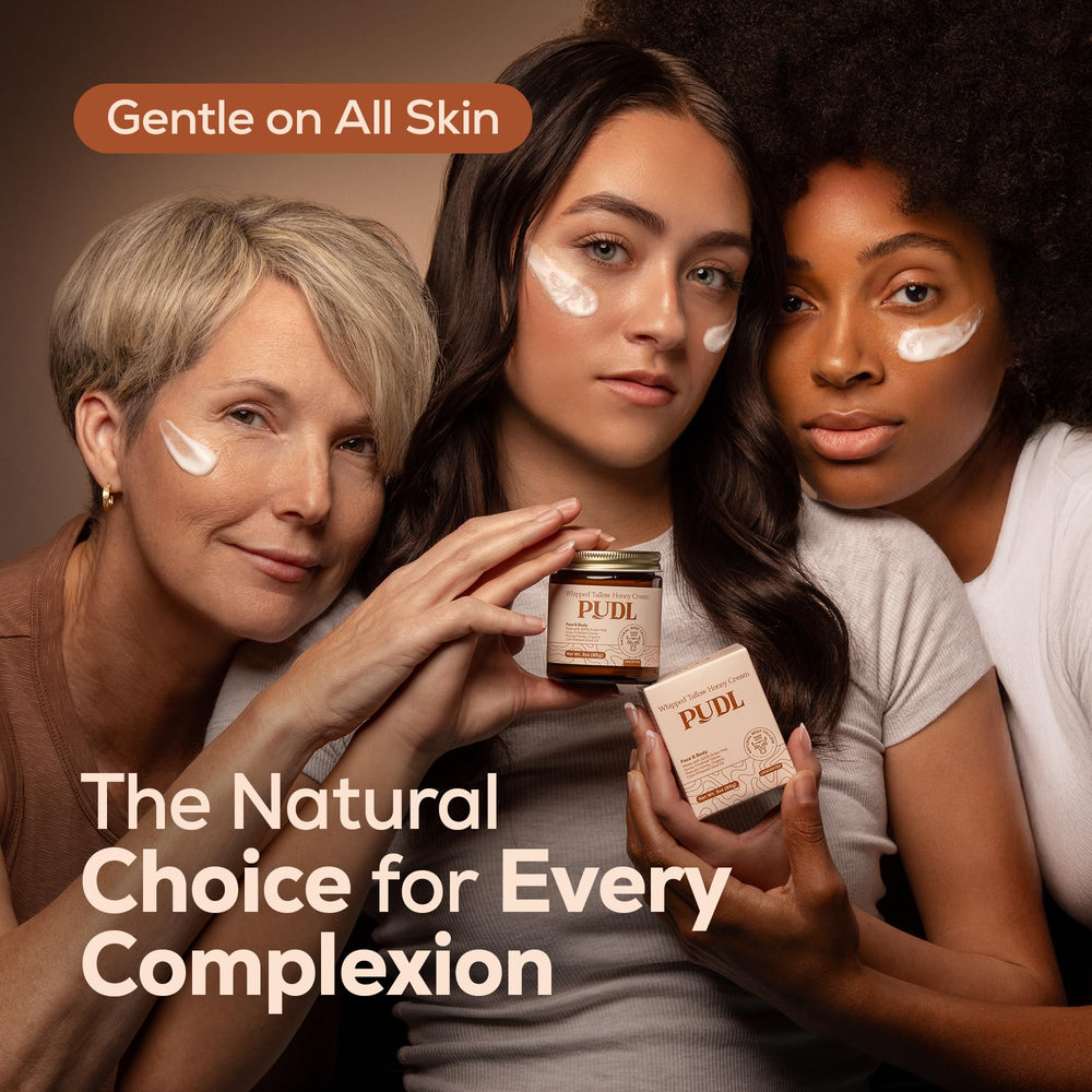 PUDL cream applied on hand to demonstrate versatile face and body hydration.
