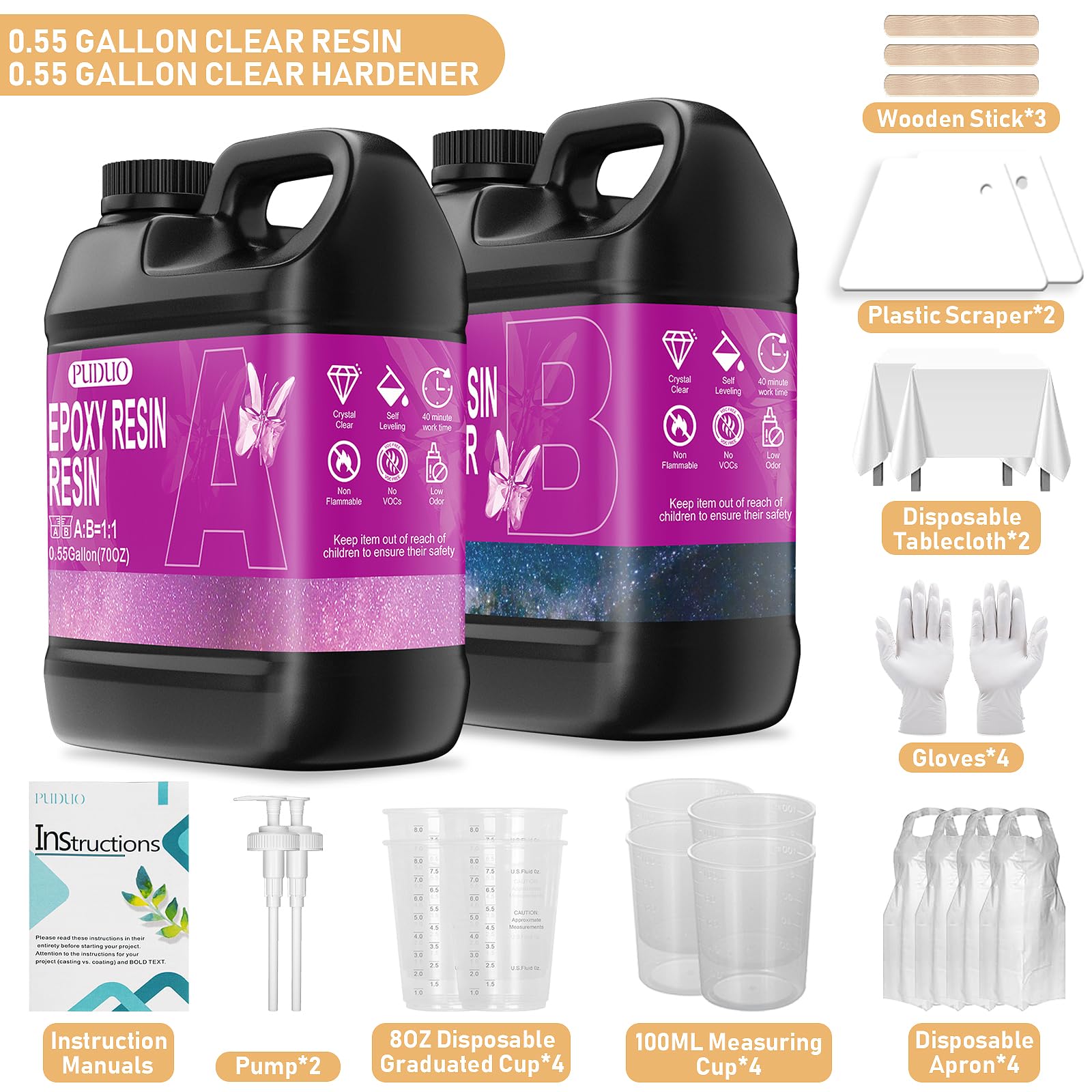 Puduo epoxy resin kit jewelry casting example with clear results