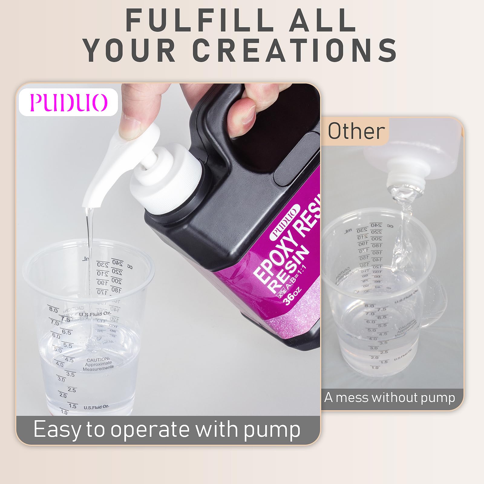Puduo resin kit food-grade safe and low-odor for home crafting.