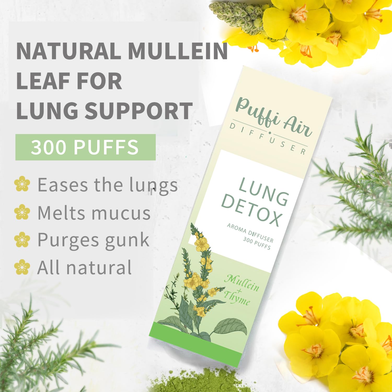 PUFFIAIR diffuser pen with mint offers refreshing breath ambiance.