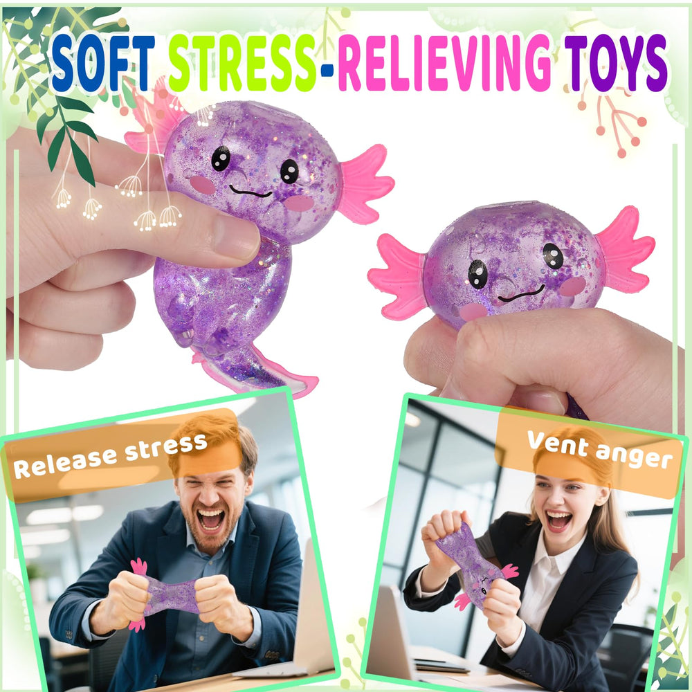 Bright colors and glitter make Puffwize axolotl a fun gift.