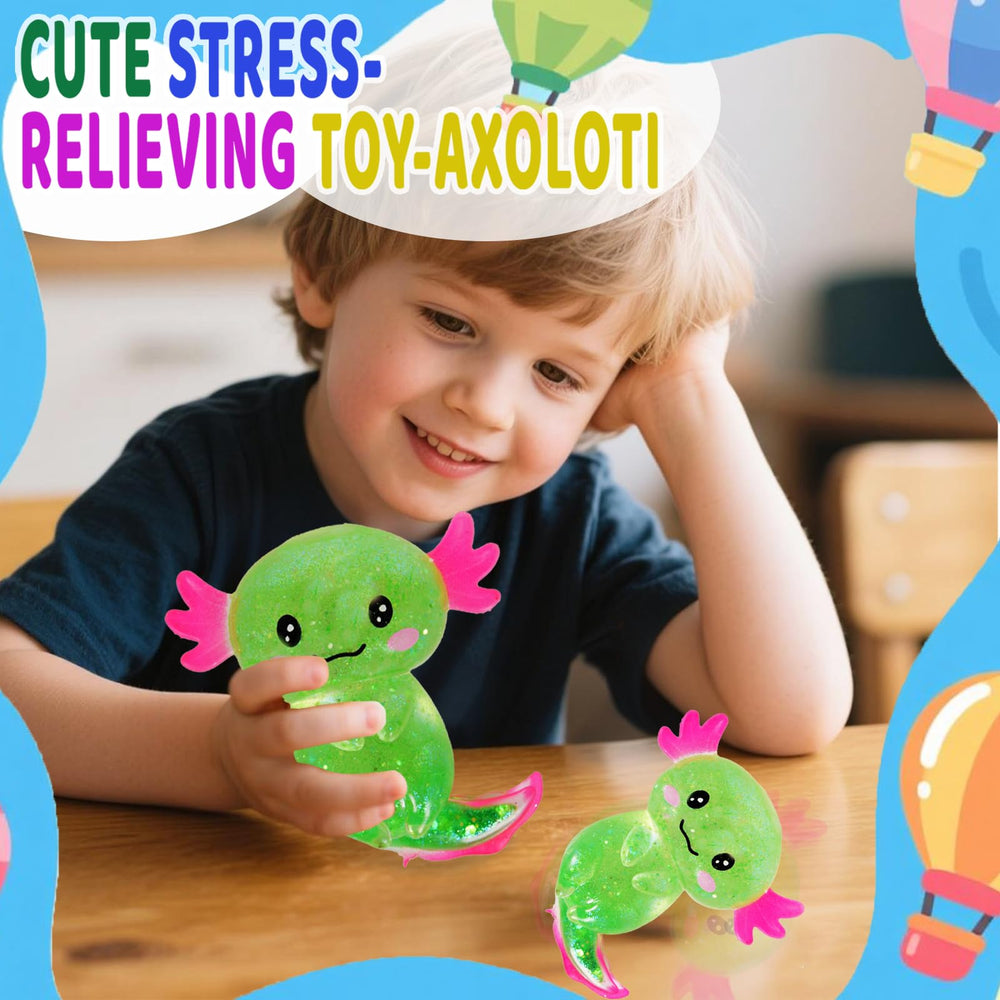 Puffwize axolotl squishy toy portable and pocket-sized for travel