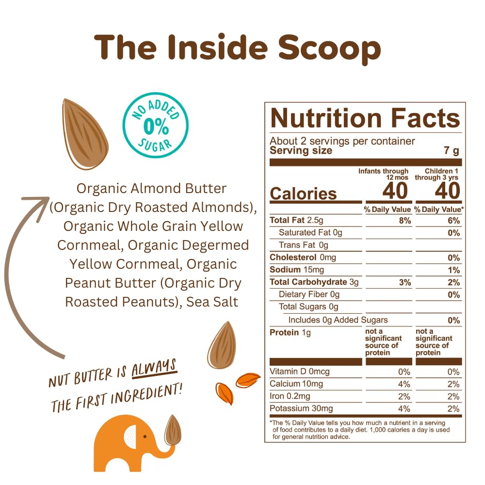 Puffworks Baby Peanut-Almond Puffs on-the-go pack offers convenient baby snack.