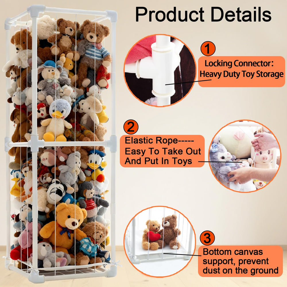 Puheca stuffed animal storage quick installation for easy setup.