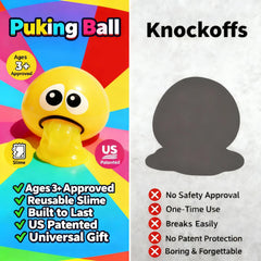 Puking Ball storage bag keeps slime secure between sessions.