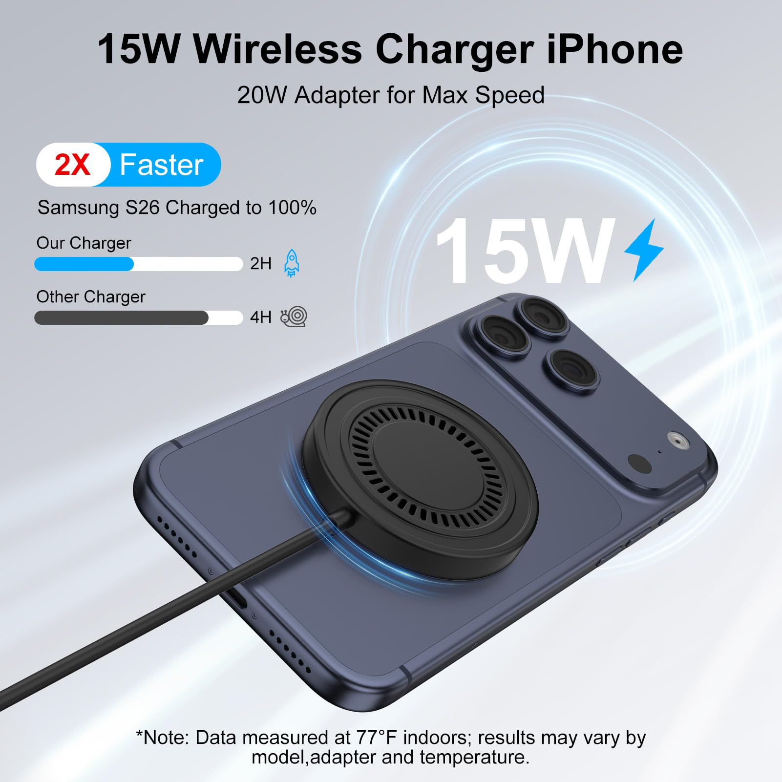 Pukiou Galaxy S26 Ultra resting on pad with secure magnetic hold