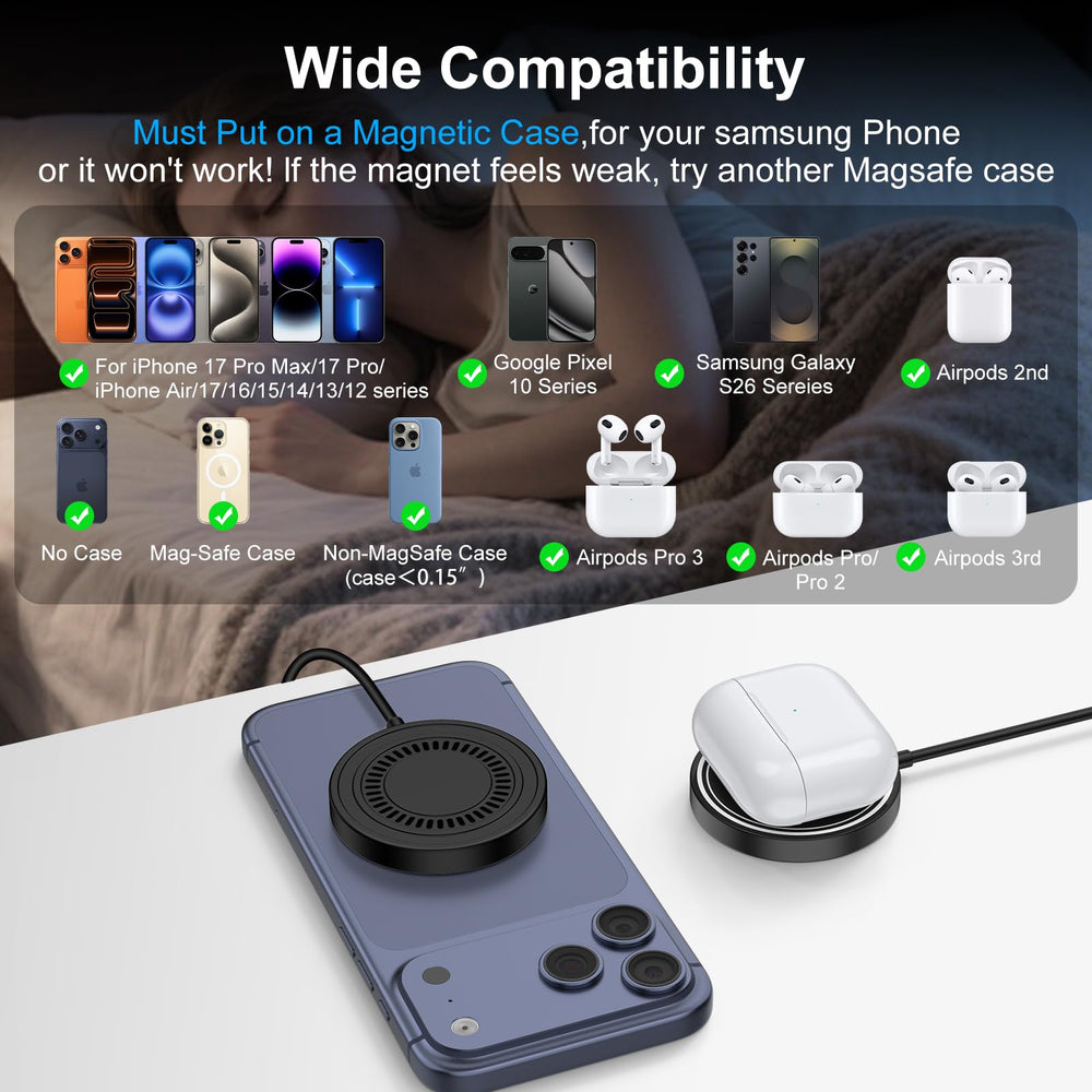 Pukiou Pixel 10 Pro XL on magnetic wireless charger