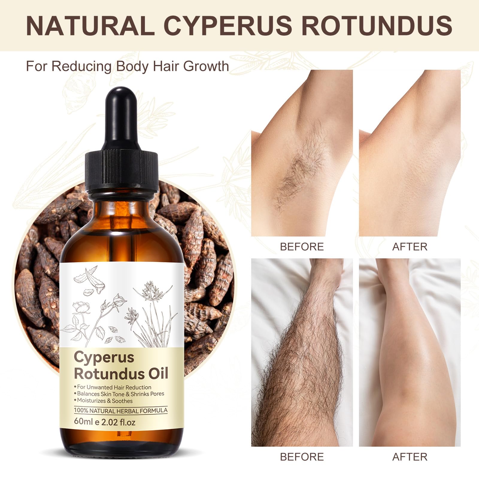 PULLING OIL armpit application after hair removal for comfort.