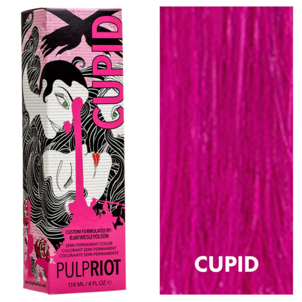 Pulp Riot Cupid semi-permanent color tube for direct application and vibrant, even tone.