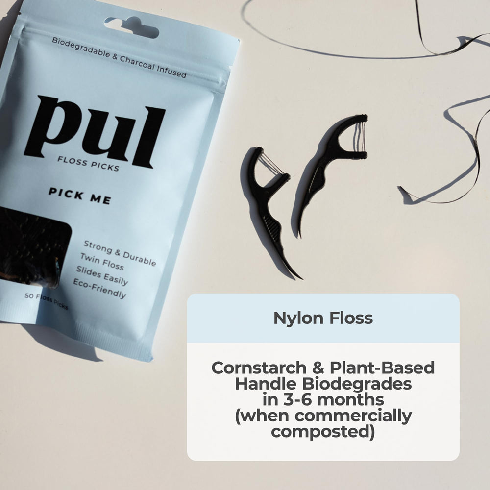 Reinforced floss reaches tight spaces for effective cleaning around teeth.