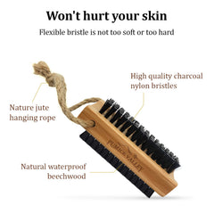 Pumice Valley double-sided nail brush for nails and skin cleaning.