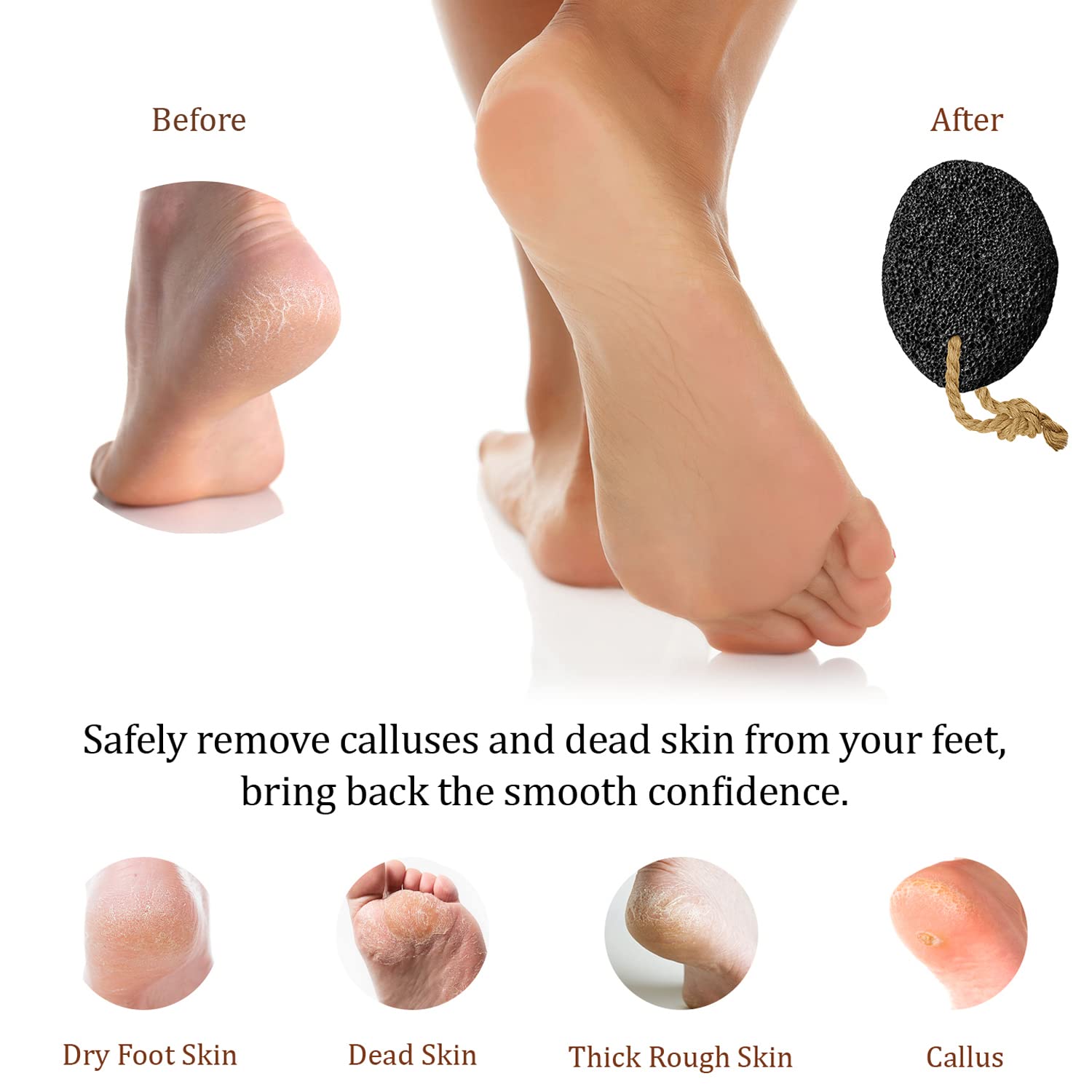 Pumice Valley dry skin smoothing stone for soft feet.