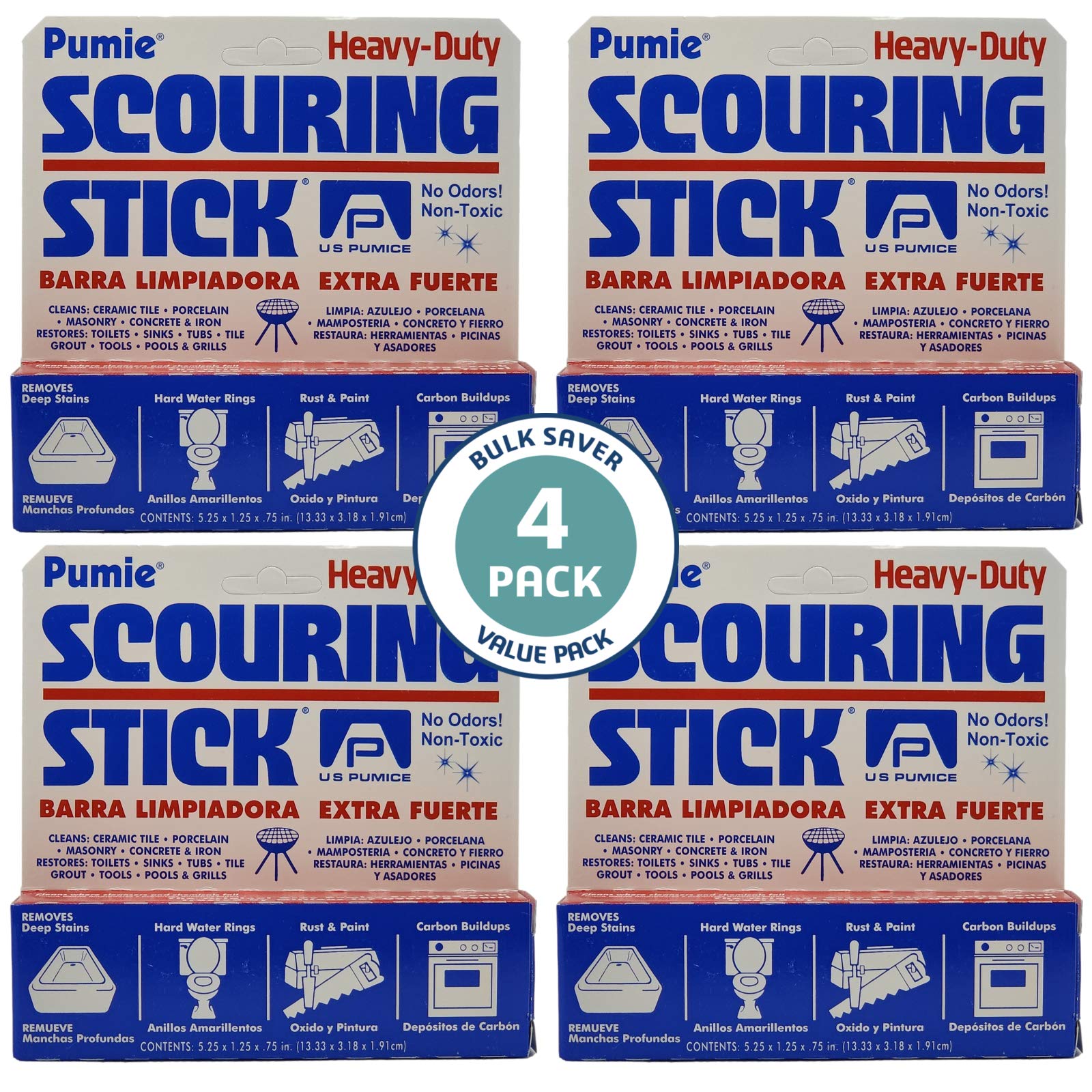 PUMIE 4-pack cleaning sticks for chemical-free stain removal in bathrooms and kitchens