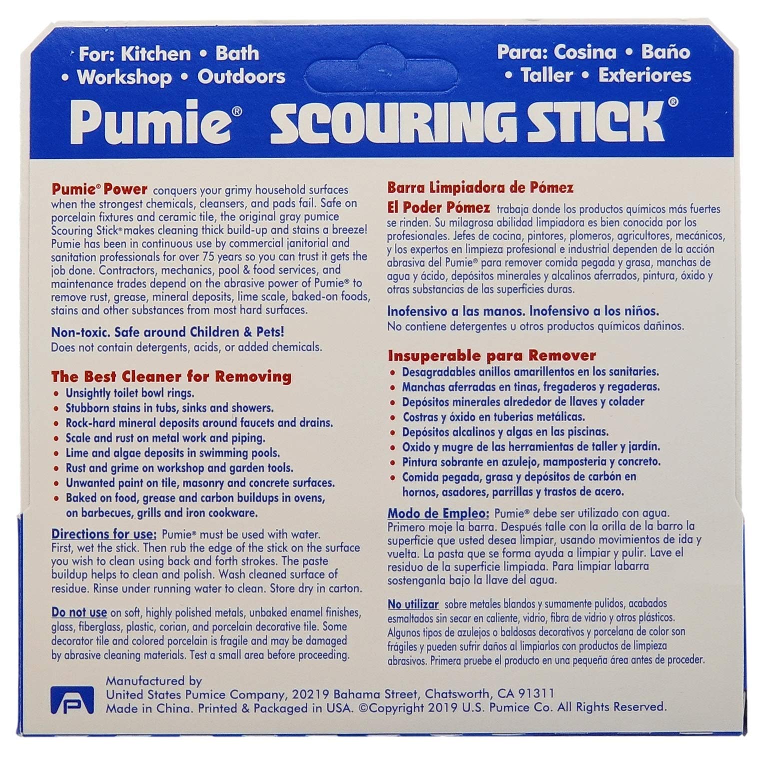 PUMIE heavy-duty pumice stick tackles bathroom tiles and grout without scratches
